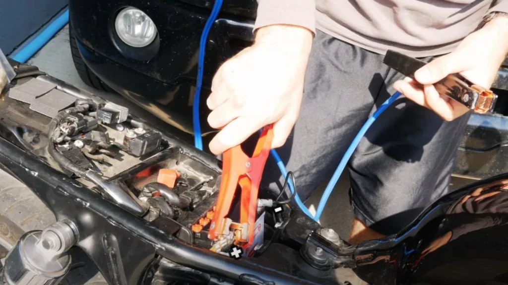 Using a Car  to Jump-Start a Motorcycle