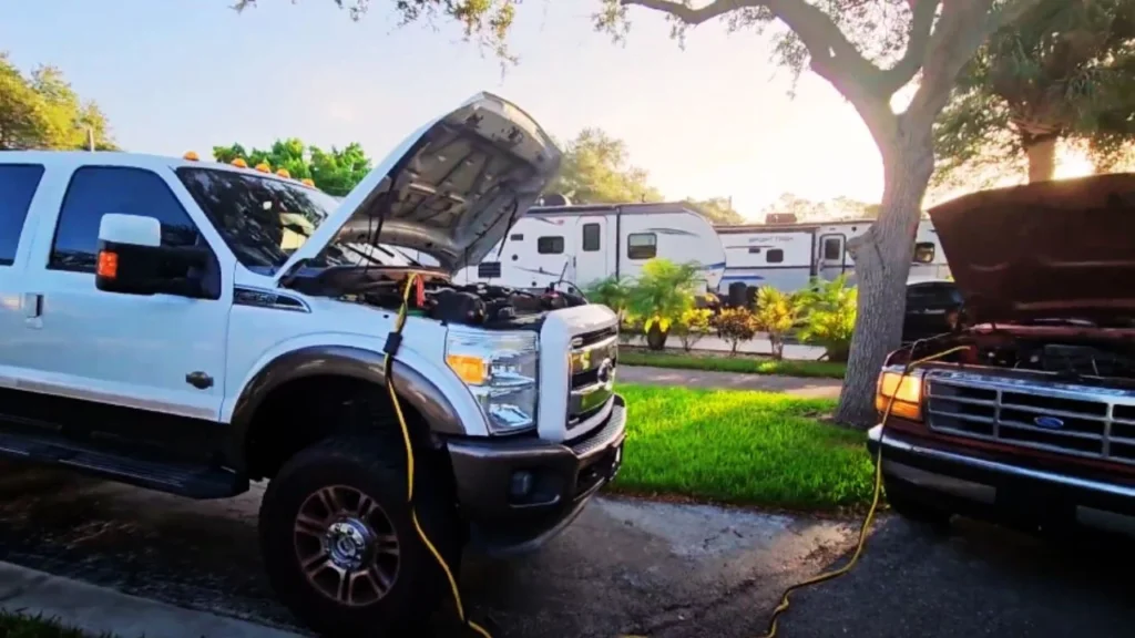 Can I jump start a diesel truck using a gasoline vehicle?